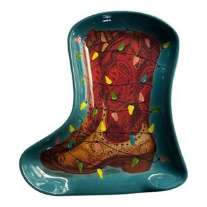 The Pioneer Woman Holiday Cowboy Boot with Lights Melamine Spoon Rest *New